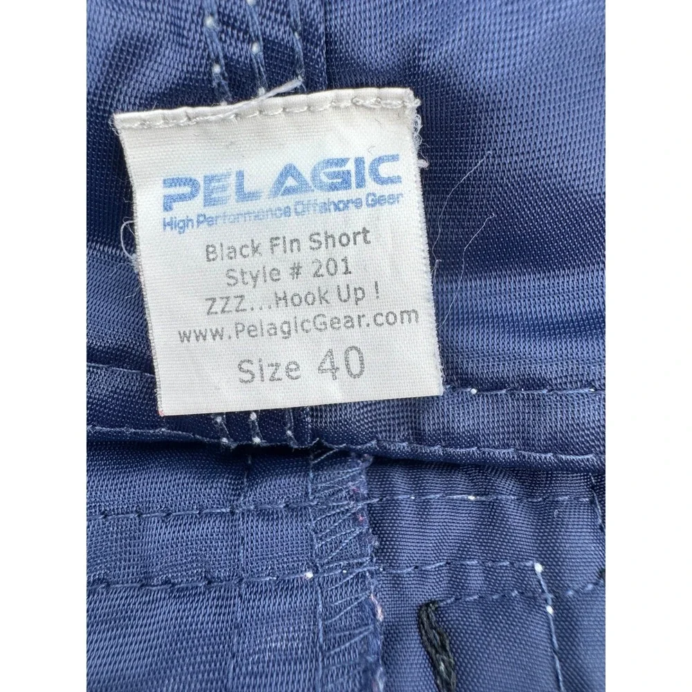 Pelagic Black Fin Shorts Mens 40 Navy Blue Board Shorts Fishing Cargo Style 201